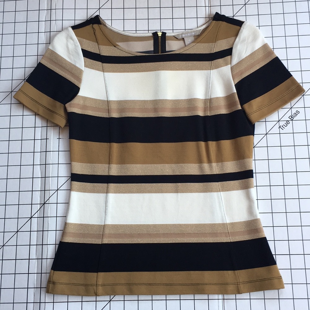 Banana Republic black gold and cream dress top